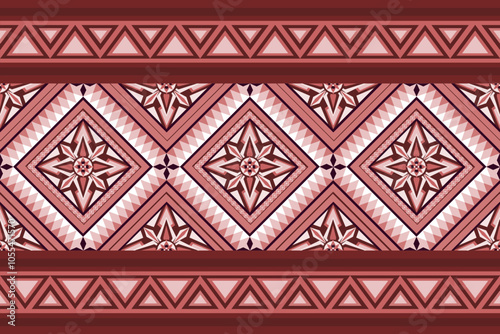 Beautiful fabric red pink color tone seamless pattern