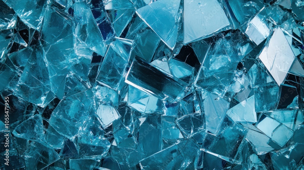 Blue Glass Shards Abstract Blue Glass Shards Abstract