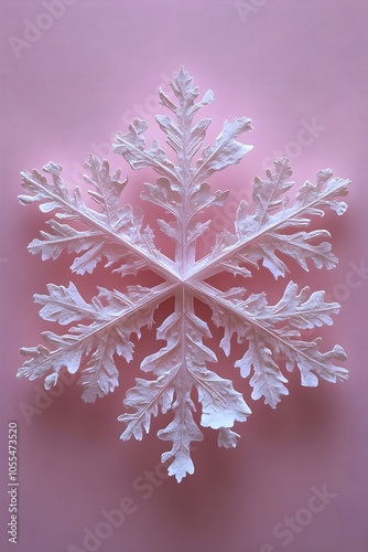 Minimalist snowflakes on a plain background, soft pastel shades