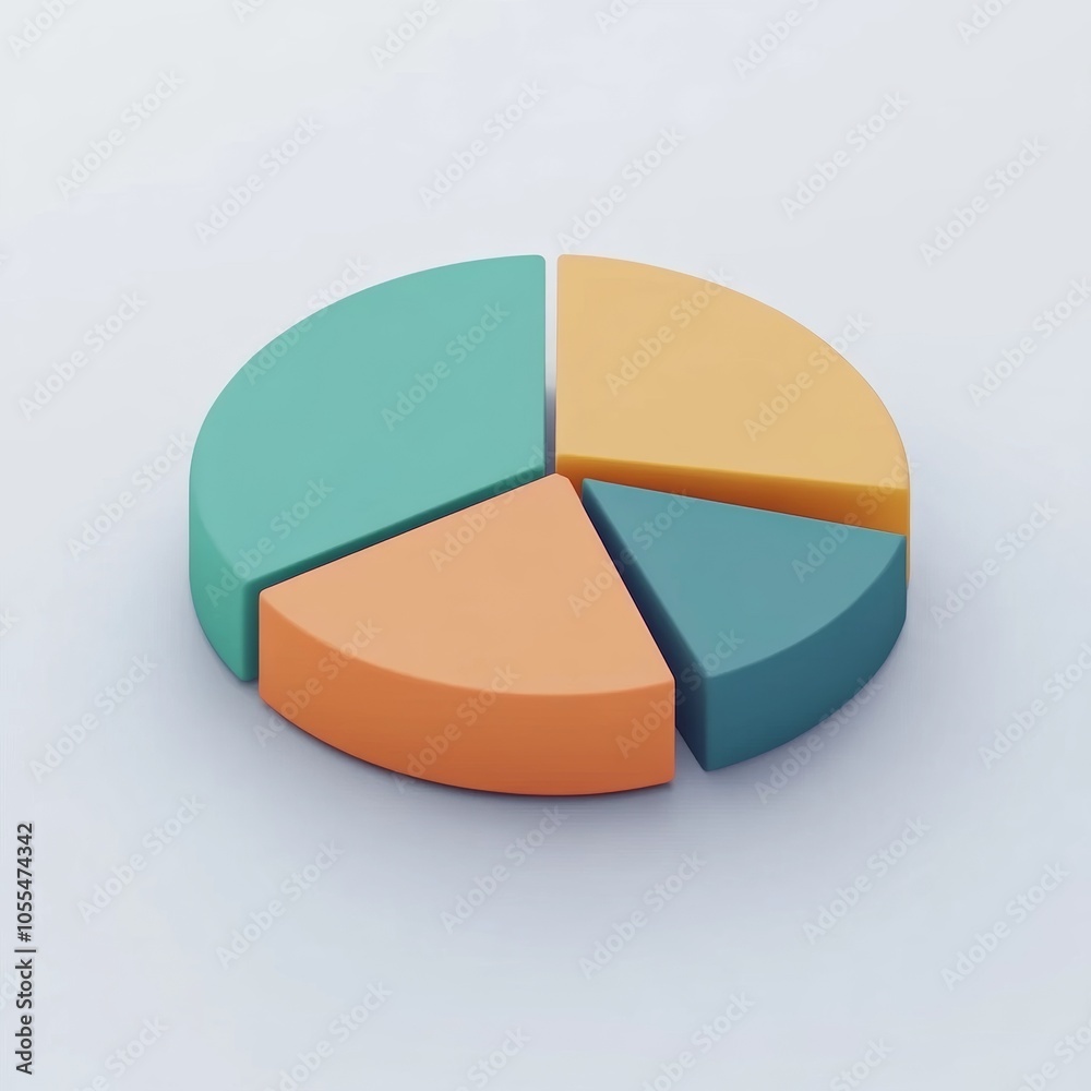 Obraz premium Pie chart on white isolated background