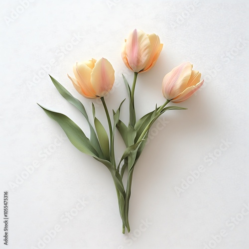 Tulip plant on a white background --v 6 1 