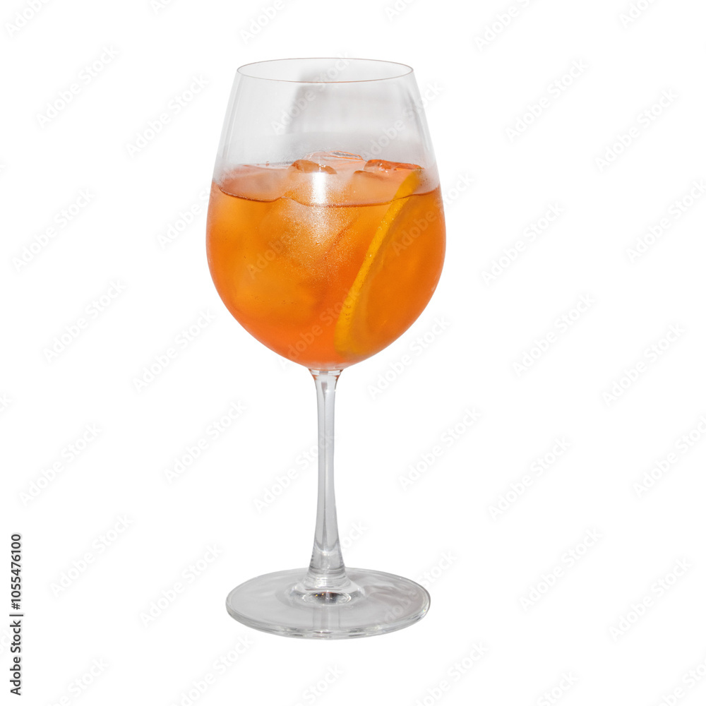 Aperol Spritz Cocktail: Refreshing summer drink in a stemmed glass Aperol Spritz Cocktail: Refreshing summer drink in a stemmed glass