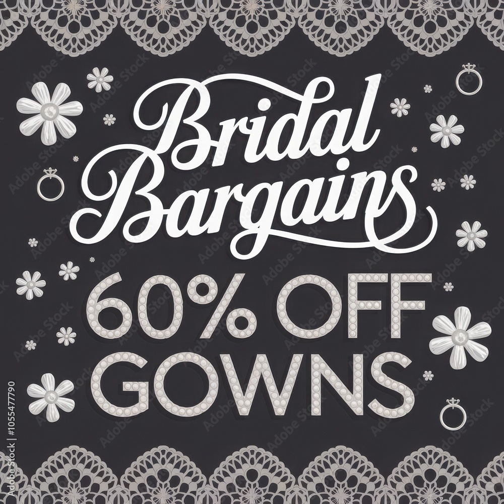 Bridal bargains: 60% off gowns promotional design for wedding shop Bridal bargains: 60% off gowns promotional design for wedding shop