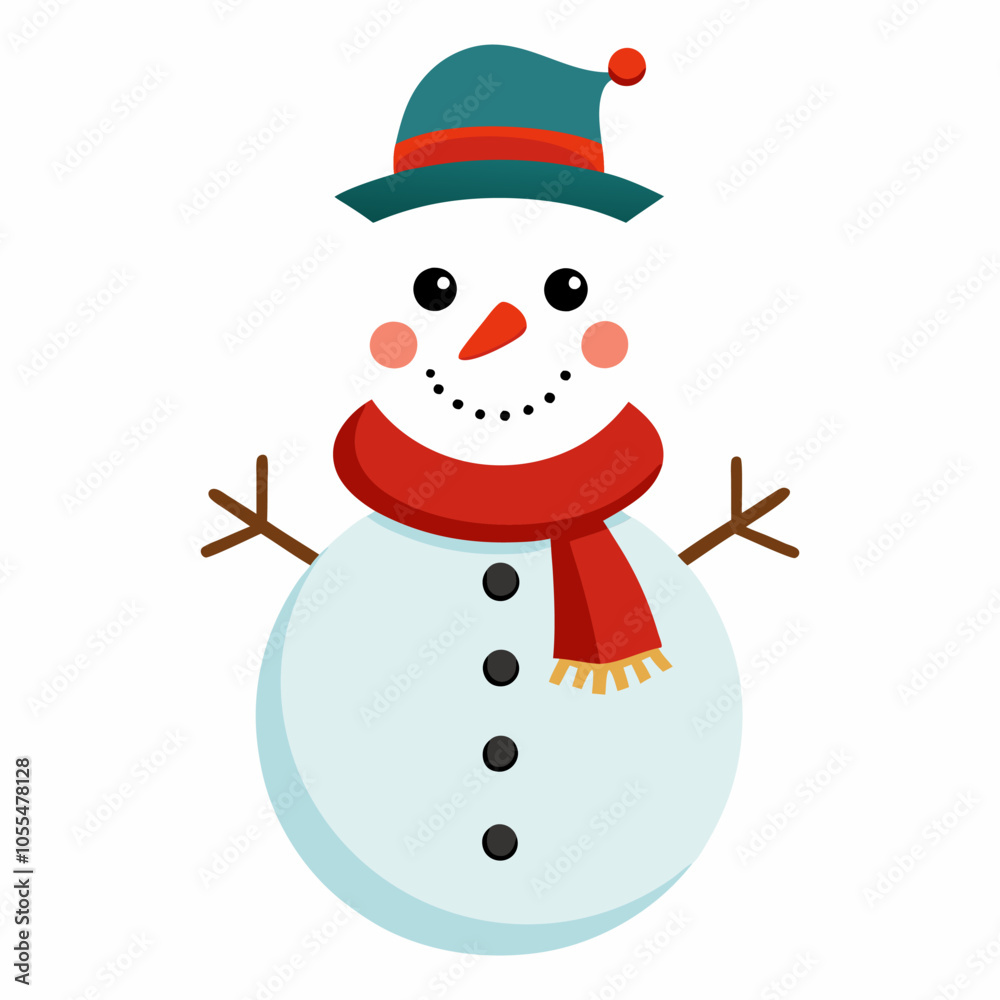 snowman with hat vector illustration snowman with hat vector illustration