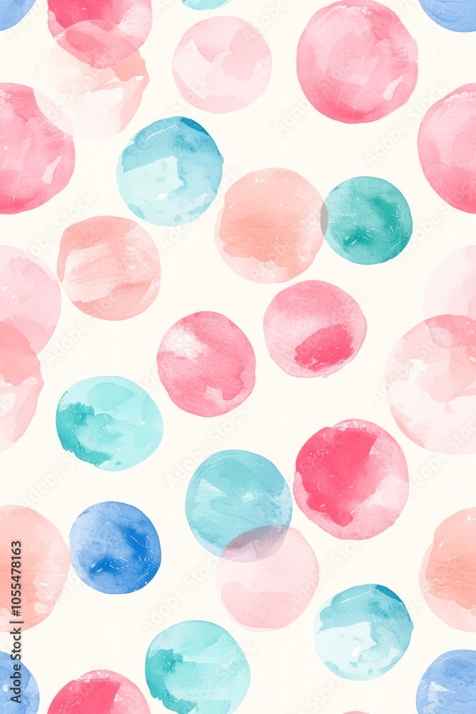 Vertical Seamless illustration brush effect polka dots pattern, watercolor, wallpaper. Vertical Seamless illustration brush effect polka dots pattern, watercolor, wallpaper.