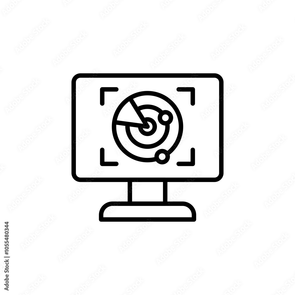 Tracking radar outline icons, minimalist vector illustration ,simple transparent graphic element .Isolated on white background