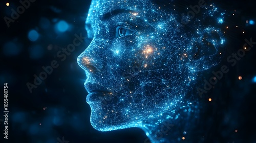 Conceptual showcasing the idea of using advanced algorithms and technologies to control and manipulate human beings through complex digital interfaces and AI-enhanced proxies.