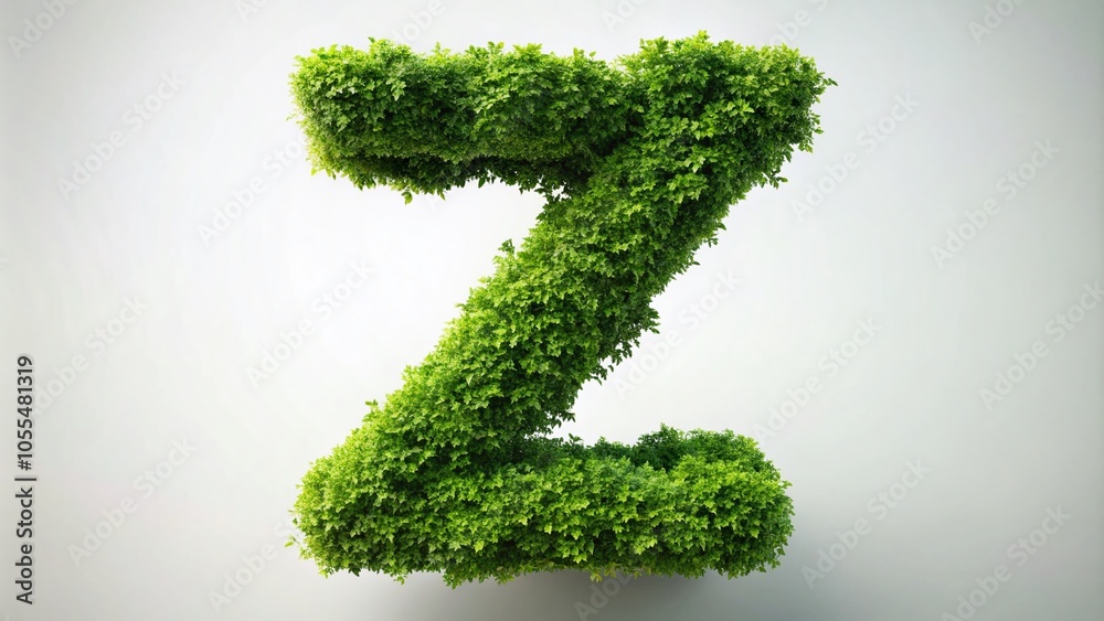 Lush Green Vine Forming Letter Z in 3D Render for Conceptual Nature Photography Lush Green Vine Forming Letter Z in 3D Render for Conceptual Nature Photography