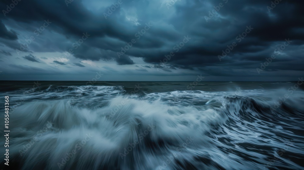 Dramatic Seascape Under a Stormy Sky