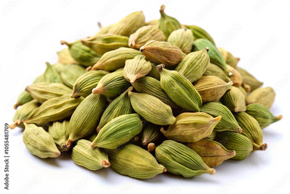 Cardamom, isolated on white background Cardamom, isolated on white background
