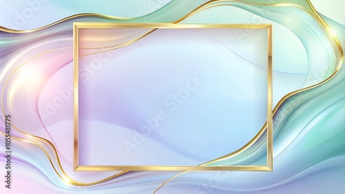 Gold Border Frame in Seamless Minimalist Style with Copy Space