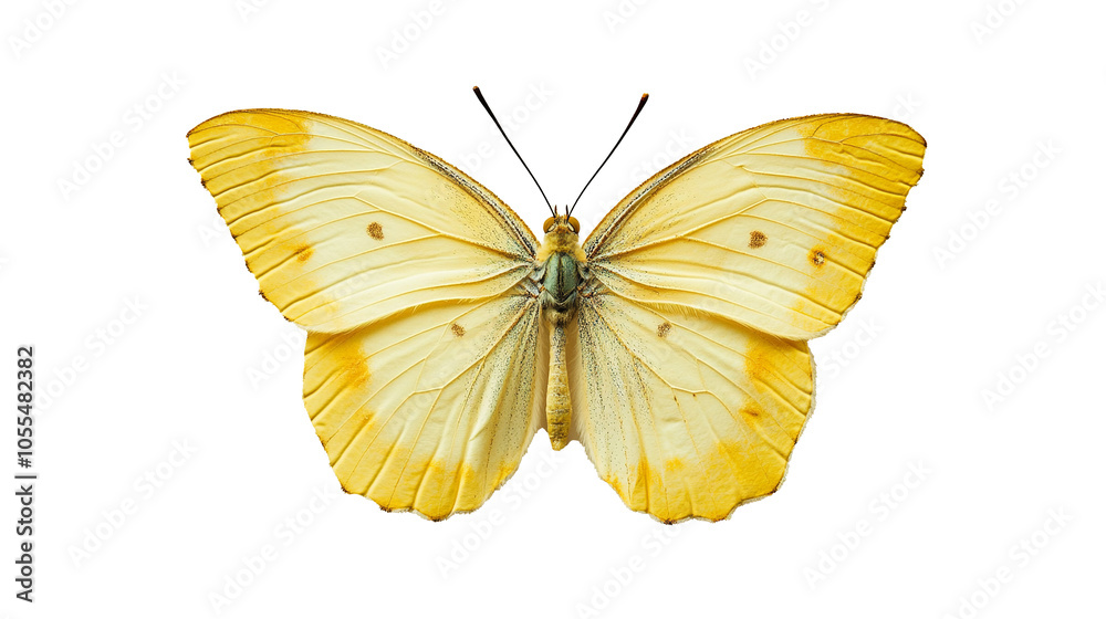Fototapeta premium a yellow butterfly isolated on transparent or white background, or png