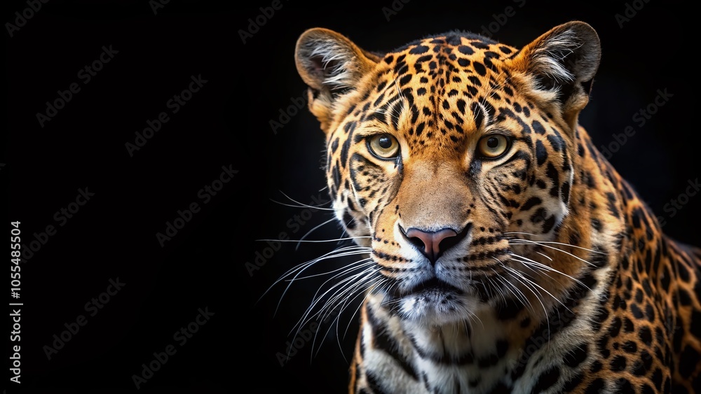 Majestic Leopard on Black Background - Stunning Wildlife Photography for Nature Lovers Majestic Leopard on Black Background - Stunning Wildlife Photography for Nature Lovers