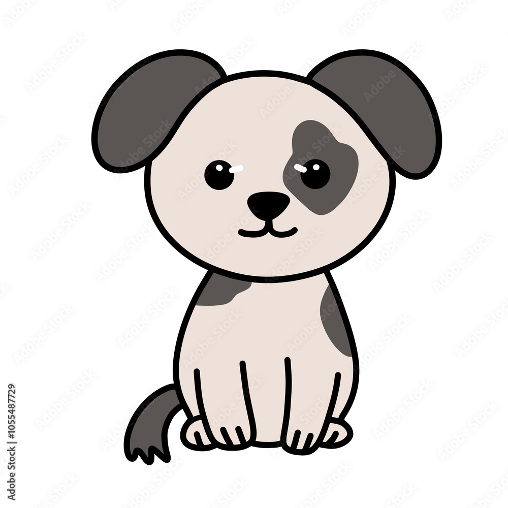 Cute smiling little puppy illustration isolated Cute smiling little puppy illustration isolated