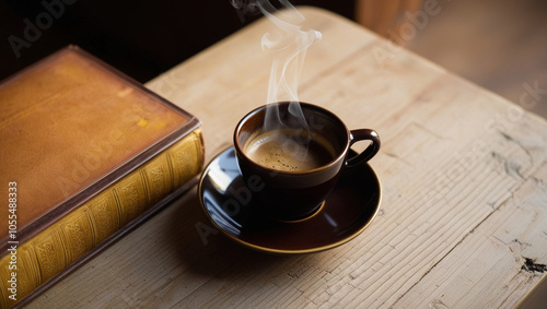 Wallpaper Mural a cup of coffee and a book Torontodigital.ca