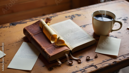 Wallpaper Mural a cup of coffee and a book Torontodigital.ca
