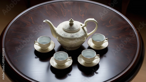 Wallpaper Mural a set of tea cups and pots Torontodigital.ca