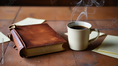 Wallpaper Mural a cup of coffee and a book Torontodigital.ca