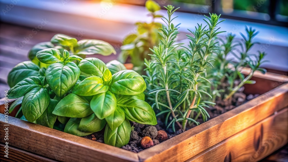 Minimalist Garden Herbs Growing in Natural Light for Fresh Culinary Inspiration Minimalist Garden Herbs Growing in Natural Light for Fresh Culinary Inspiration