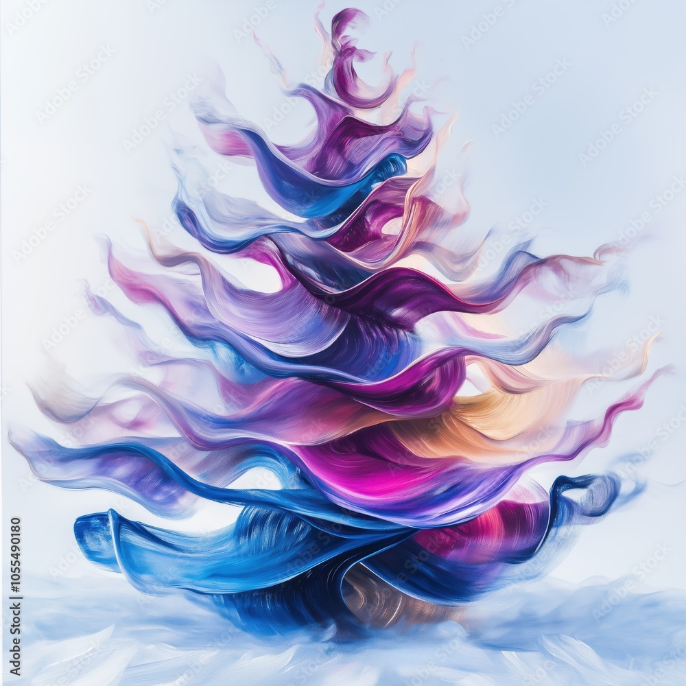 Fototapeta premium Abstrakte Rauchkunst in blau-pinkem Farbverlauf