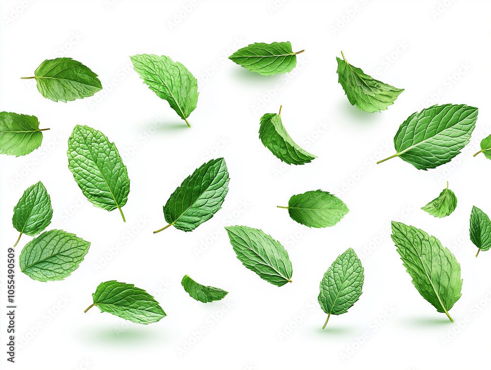 Green mint leaves Green mint leaves