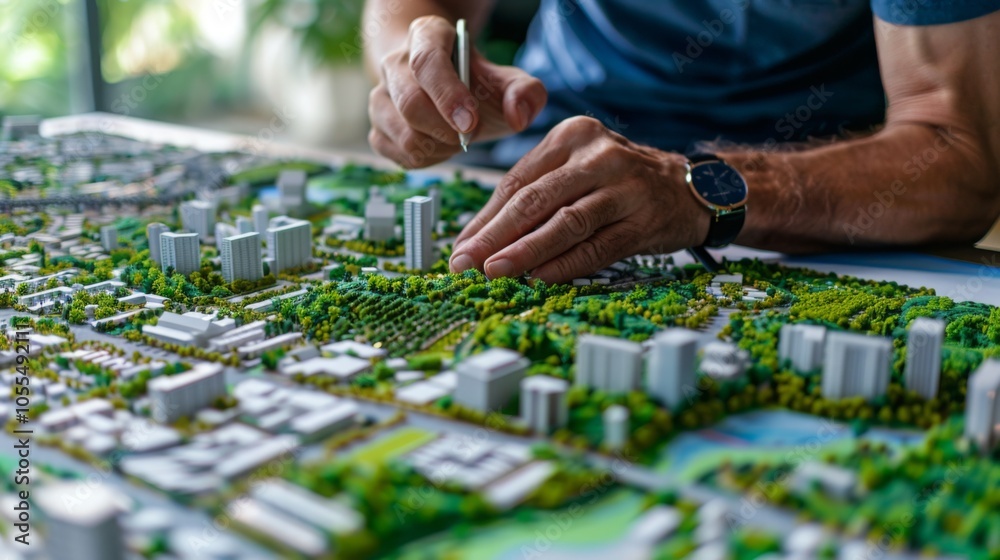 Architect Planning Sustainable City Model Architect Planning Sustainable City Model