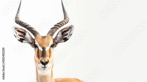 Impala Antelope Portrait with White Background