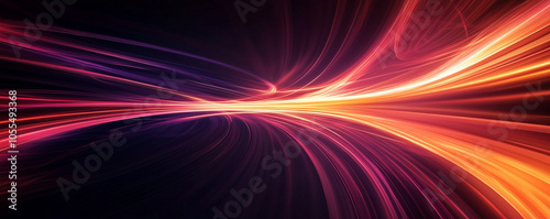 Vibrant abstract wallpaper featuring dynamic light trails in orange, red, and purple. Futuristic and high-energy, with glowing curves—ideal for tech, digital art, and modern backgrounds.