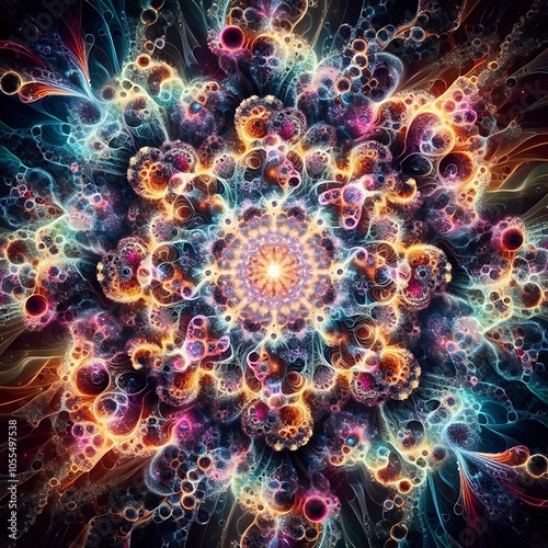 Iridescent Fractal Patterns in Kaleidoscope Design 