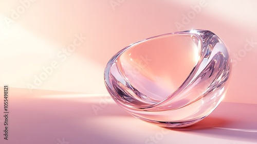 3D render of abstract glass shapes gradient background, Colorful glasss background