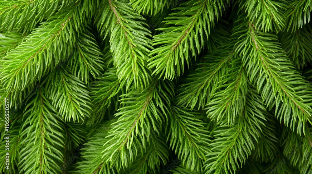 brimming with lush green needles on its branched uppermost portion brimming with lush green needles on its branched uppermost portion