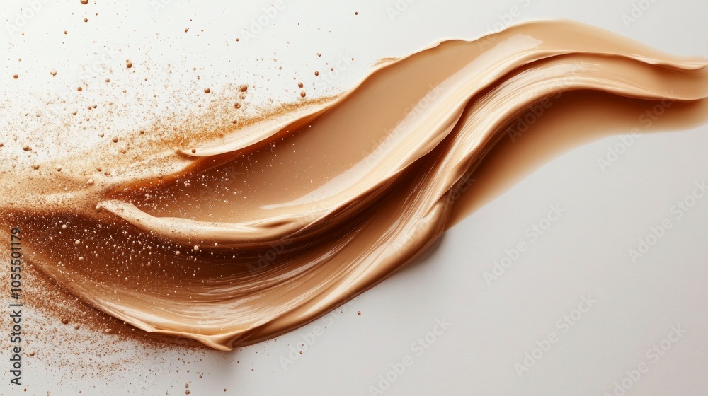 Liquid foundation liquid flow, curved flow, white background, Liquid foundation liquid flow, curved flow, white background,
