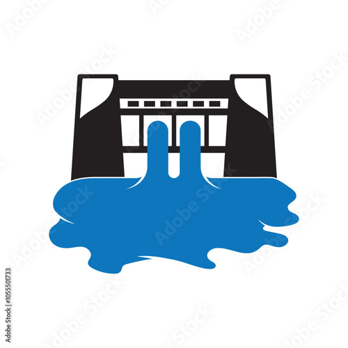 Water dam logo icon,illustration design