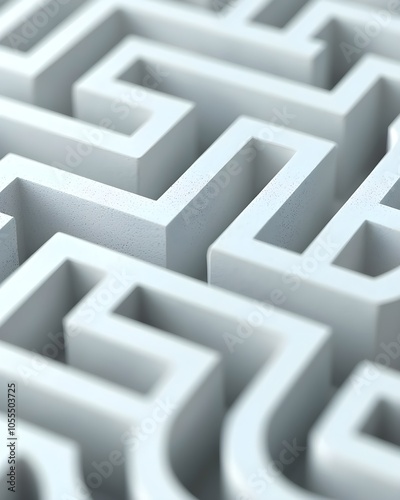 Close-up view of a complex 3D maze structure