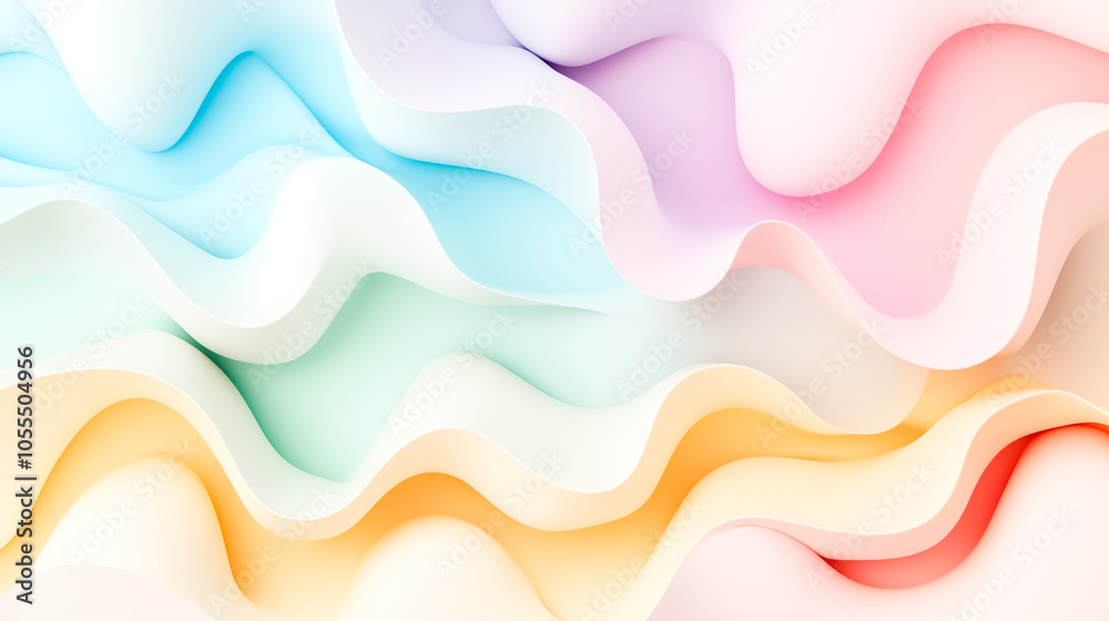 A vibrant abstract background featuring soft, wavy layers in pastel hues of blue, green, yellow, pink, and lavender. A vibrant abstract background featuring soft, wavy layers in pastel hues of blue, green, yellow, pink, and lavender.