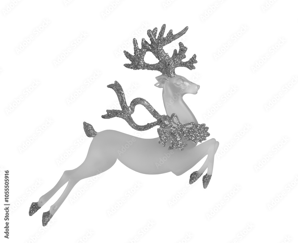 Fototapeta premium Christmas decoration deer on a white background