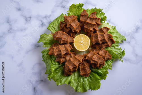 Raw meatballs Turkish style special mix fine bulgur meatballs (raw meatballs)