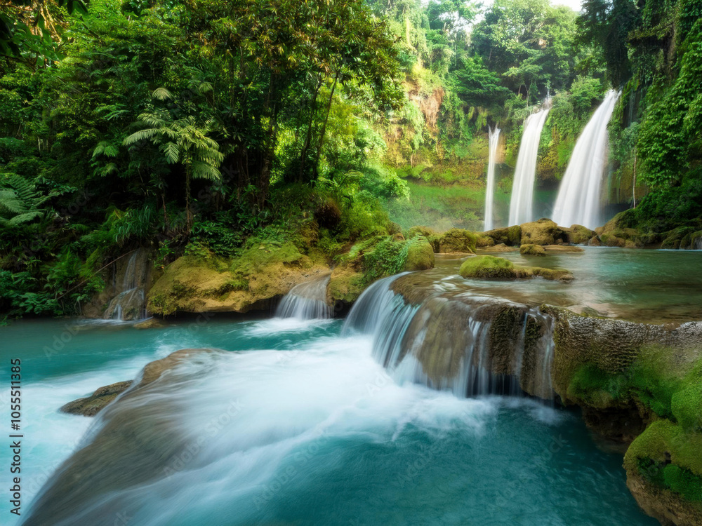 Naklejka premium waterfall in the forest