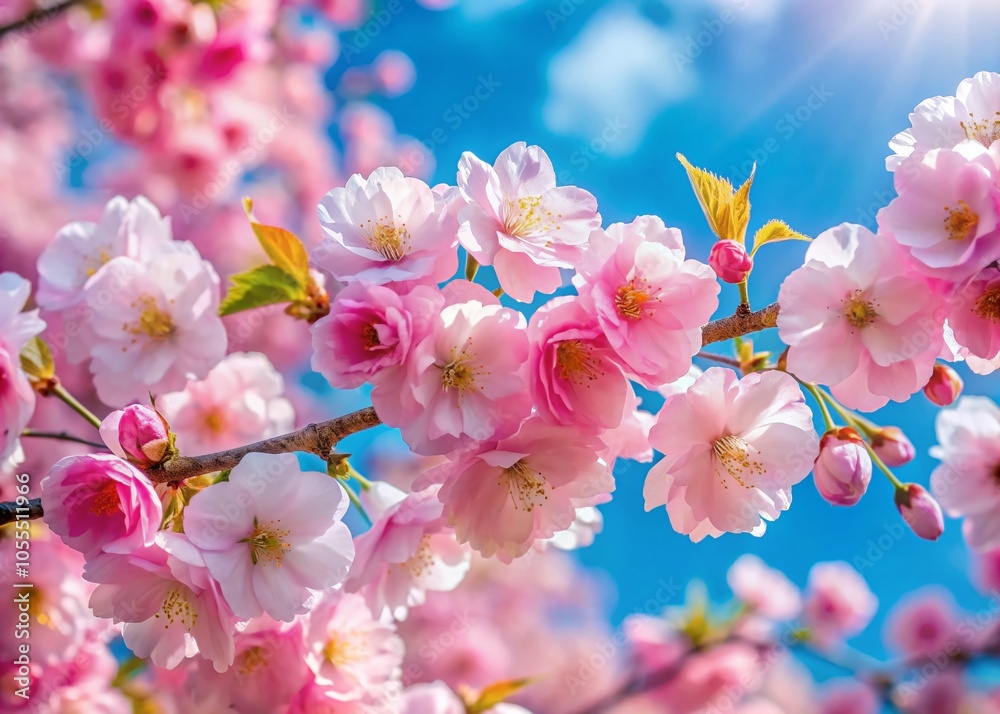 Pink Cherry Blossom Flowers Against a Blue Sky - Stunning Low Light Photography for Nature Lovers Pink Cherry Blossom Flowers Against a Blue Sky - Stunning Low Light Photography for Nature Lovers