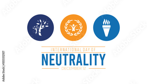 International Day of Neutrality is observed every year on December. People Awareness concept. background, placard, banner template Vector illustration design.