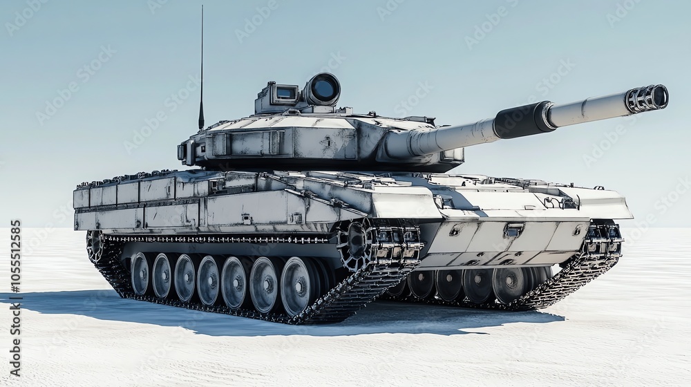 A tank with camouflage paint isolated on a white background. A tank with camouflage paint isolated on a white background.