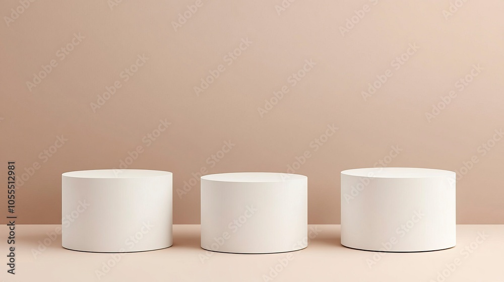 Minimalist 3D White Cylindrical Podium on Pastel Backdrop for Product Display and Branding ,Generative ai Minimalist 3D White Cylindrical Podium on Pastel Backdrop for Product Display and Branding ,Generative ai