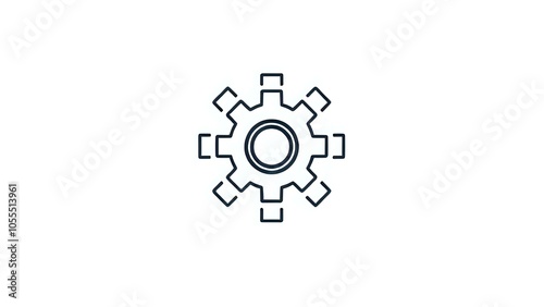 Cogwheel Icon on White Background