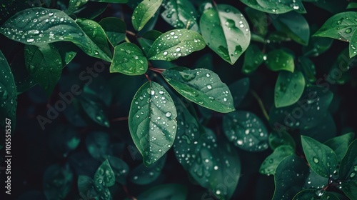 Dewy Green Leaves