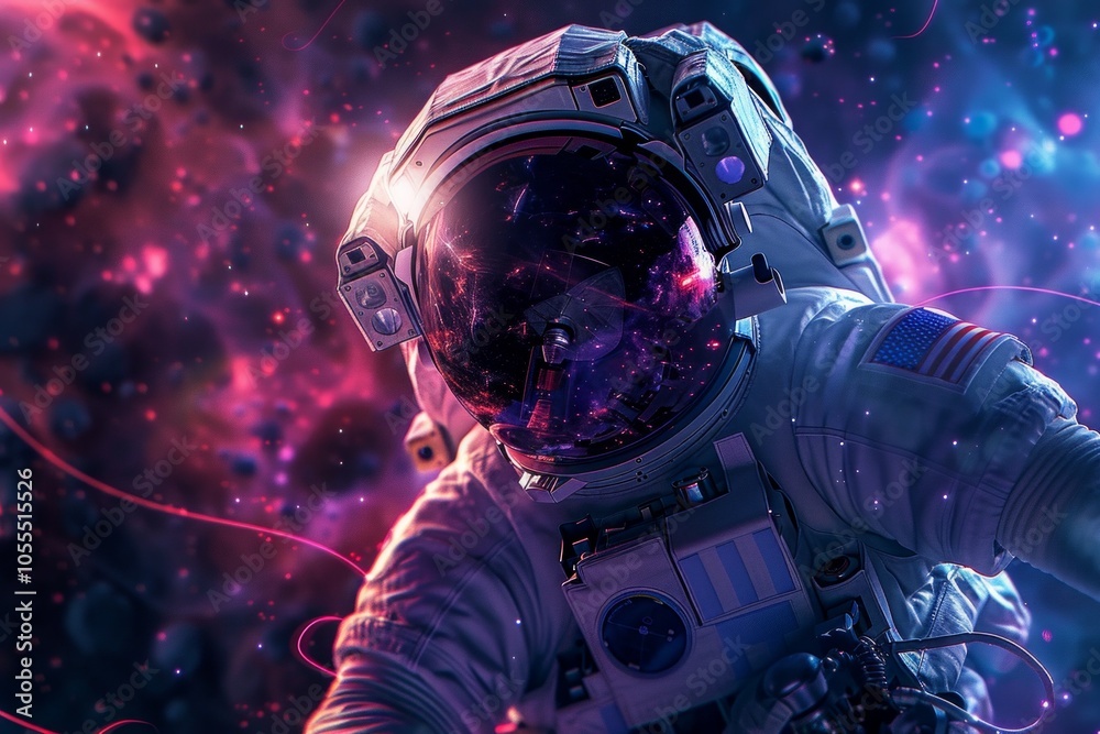 Portrait of Astronaut Posing in a Space Suit During a Spacewalk Mission on a Spaceship. Neural network ai generated art Portrait of Astronaut Posing in a Space Suit During a Spacewalk Mission on a Spaceship. Neural network ai generated art