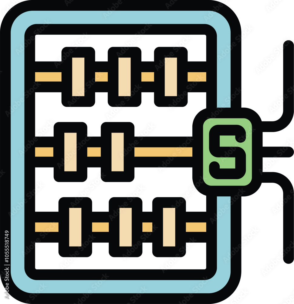 Electronic abacus representing the power of semiconductors in performing mathematical calculations Electronic abacus representing the power of semiconductors in performing mathematical calculations