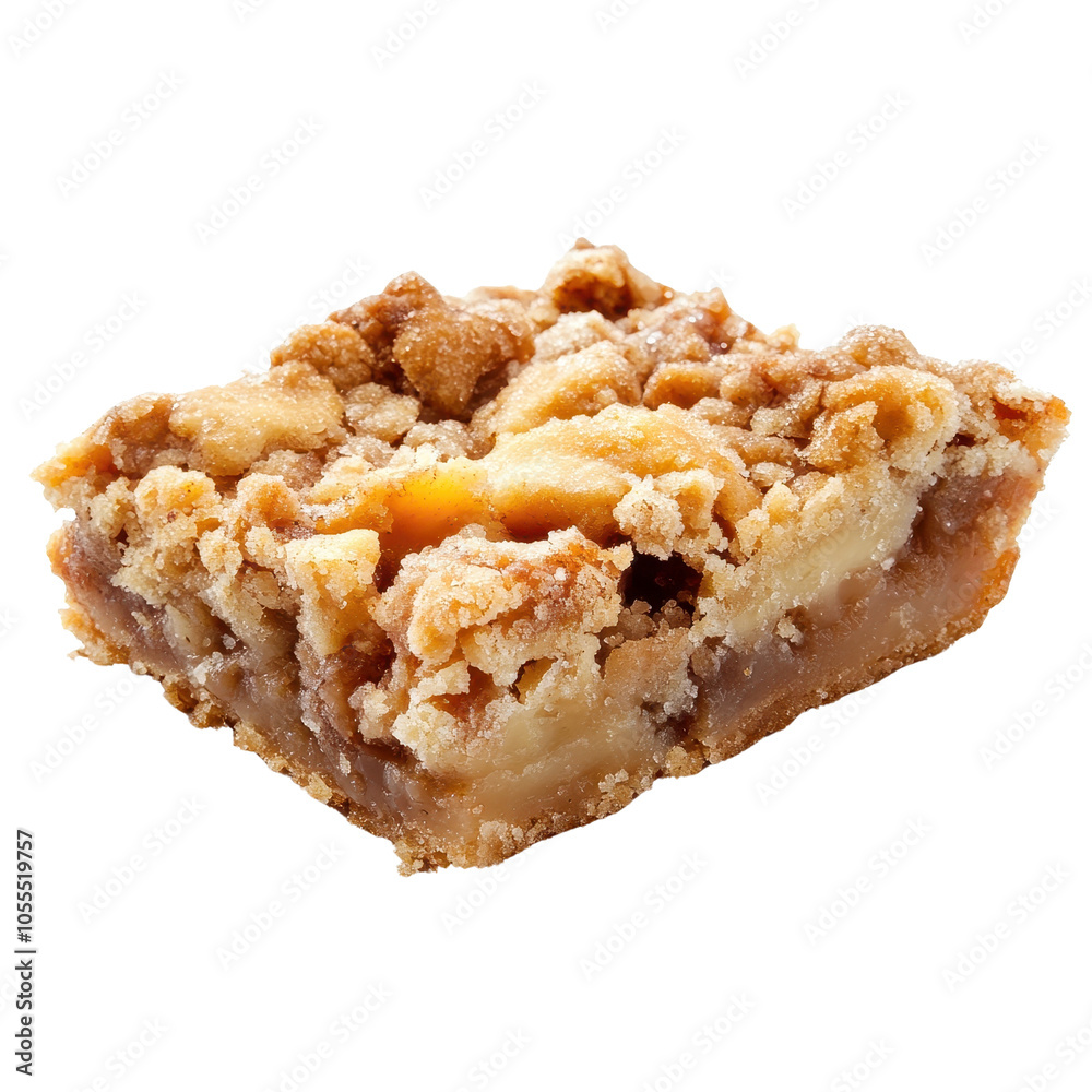Delicious Caramel Dessert Bar with Crispy Topping, isolated, transparent background, white background, no background Delicious Caramel Dessert Bar with Crispy Topping, isolated, transparent background, white background, no background