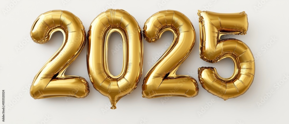 A large number of balloons in gold, spelling out the number twenty-five A large number of balloons in gold, spelling out the number twenty-five