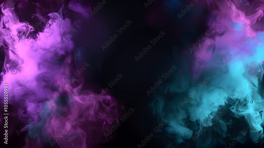 Mystical Purple and Blue Fog on Dark Background Mystical Purple and Blue Fog on Dark Background