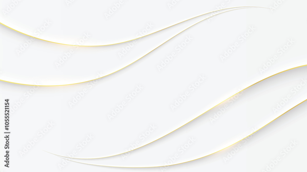 White luxury background with gold wave lines vector. White luxury background with gold wave lines vector.